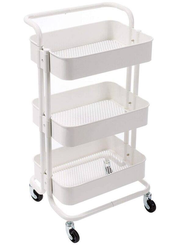 

Generic 3-Tier Multipurpose Collapsible Foldable Metal Storage Organizer, White