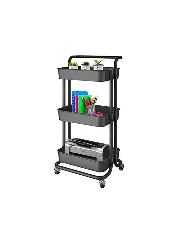 

Generic 3-Tier Rolling Utility Cart Multi-Function Storage, Black