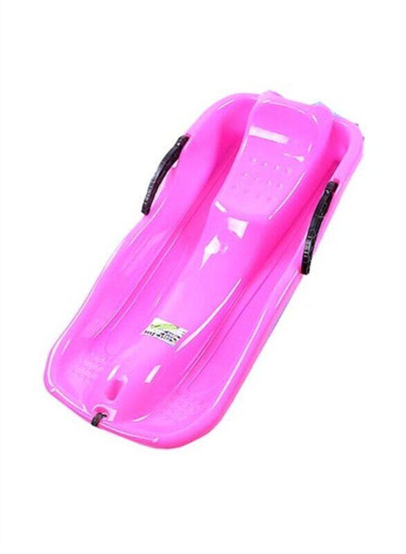 

Blooming Time Outdoor Sports Plastic Snow Grass Sand Skiing Boards Sled Luge with Rope, Ages 6+, Pink