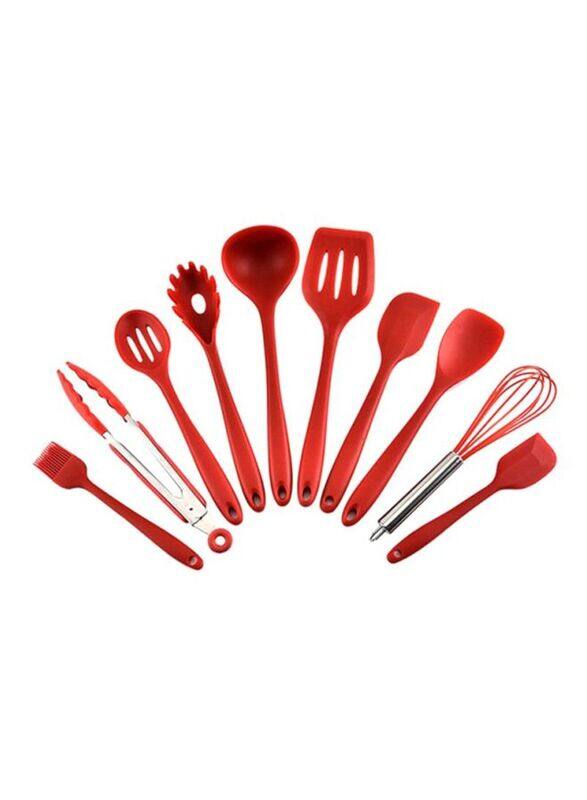 

Sharpdo 10-Piece Silicone Cooking Utensil Set, Red