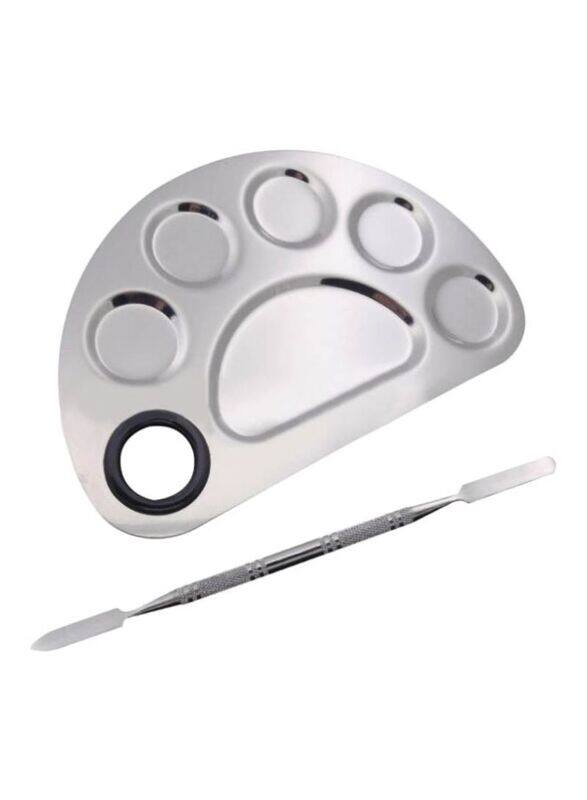 

Generic Stainless Steel Makeup Palette Tray with Mixing Stick, Silver