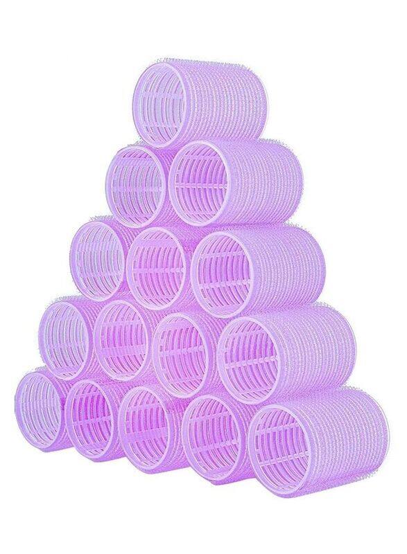 

XiuWoo Self Grip Hair Rollers Set, Purple, 15 Pieces