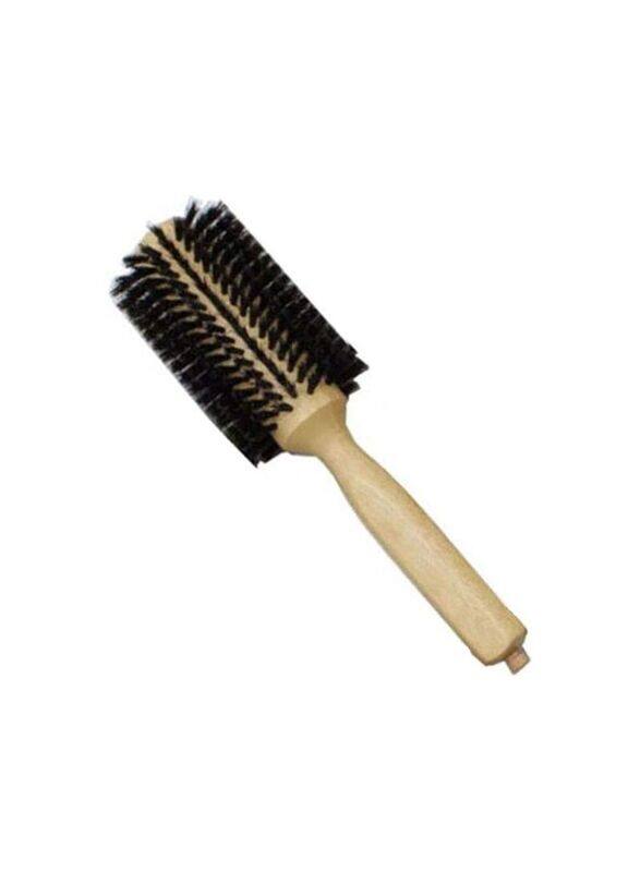 

Generic Wooden Round Hair Drying Brush Comb for All Hair Type, Brown/Black