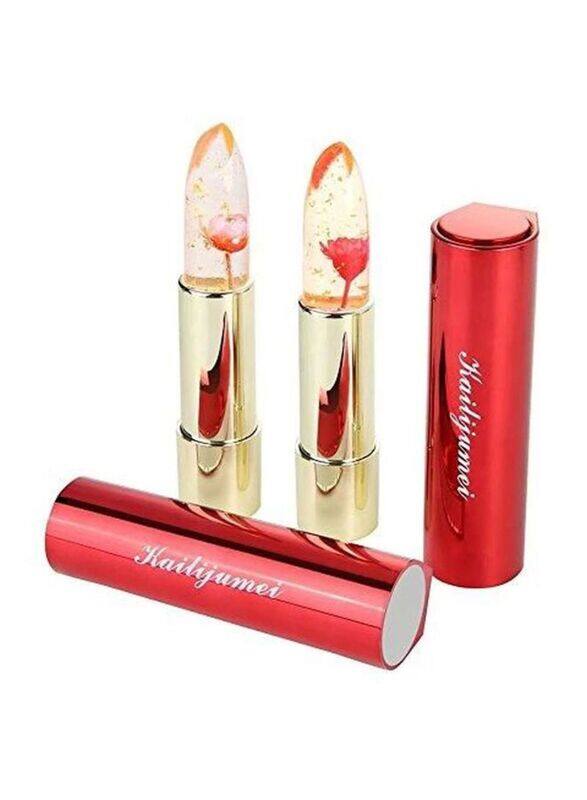 

Kailijumei 2-Piece Flower Jelly Lipstick Set Frame, Barbie Doll Powder, Red