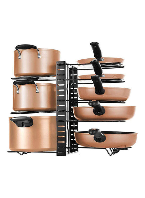 

Generic 8-Tier Pot & Pan Organizer Rack, 54 x 41 x 20cm, Black