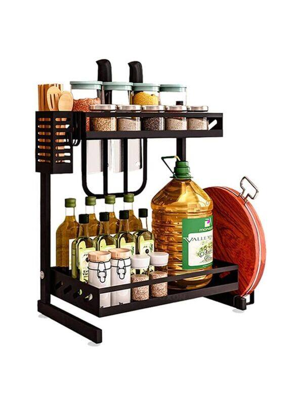 

Generic 2-Tier Kitchen Shelf Spice Storage, Black