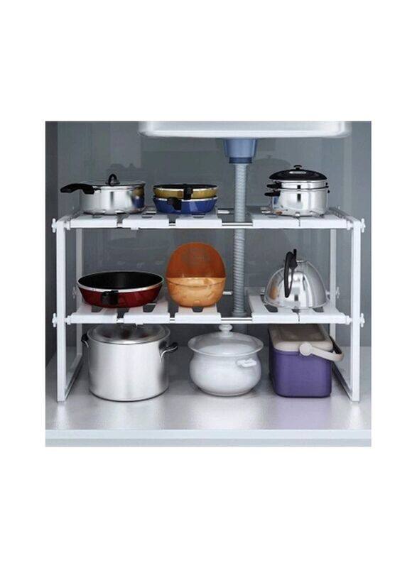 

Generic 2-Tier Adjustable Under Shelf Storage Organize Rack, White