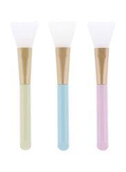 Silicone Facial Makeup Brushes, 3 Pieces, Multicolour
