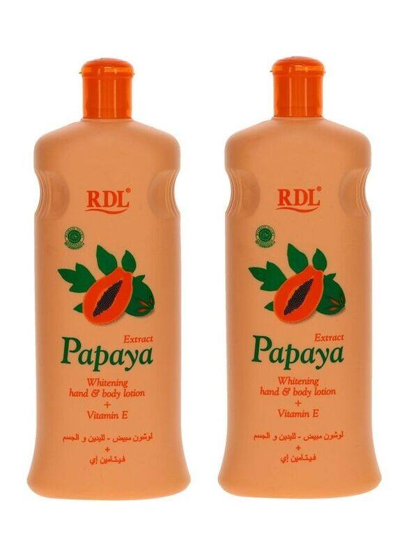 

RDL Extract Papaya Whitening Hand And Body Lotion, 2 x 600ml