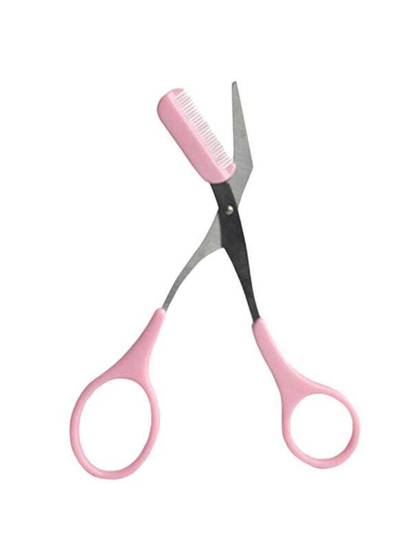 

Generic Brow Grooming Scissors with Comb, Pink