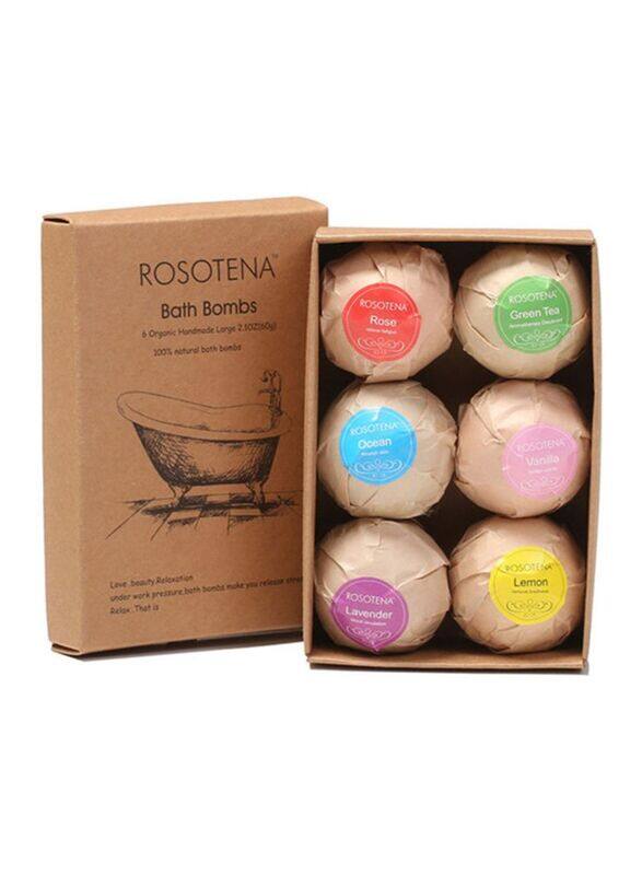 

Rosotena Organic Bath Bombs Gift Set, 6 Pieces