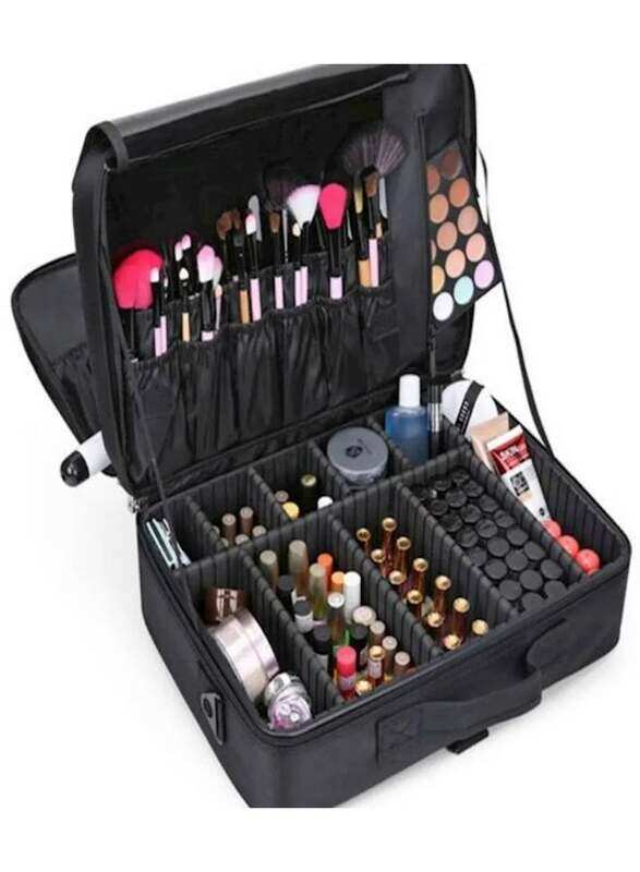 

Generic Multistorage Professional Makeup Bag, Black