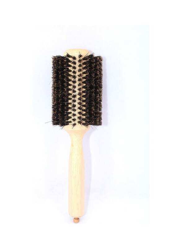 

Generic Wooden Salon Styling Round Hair Brush, Brown/Black