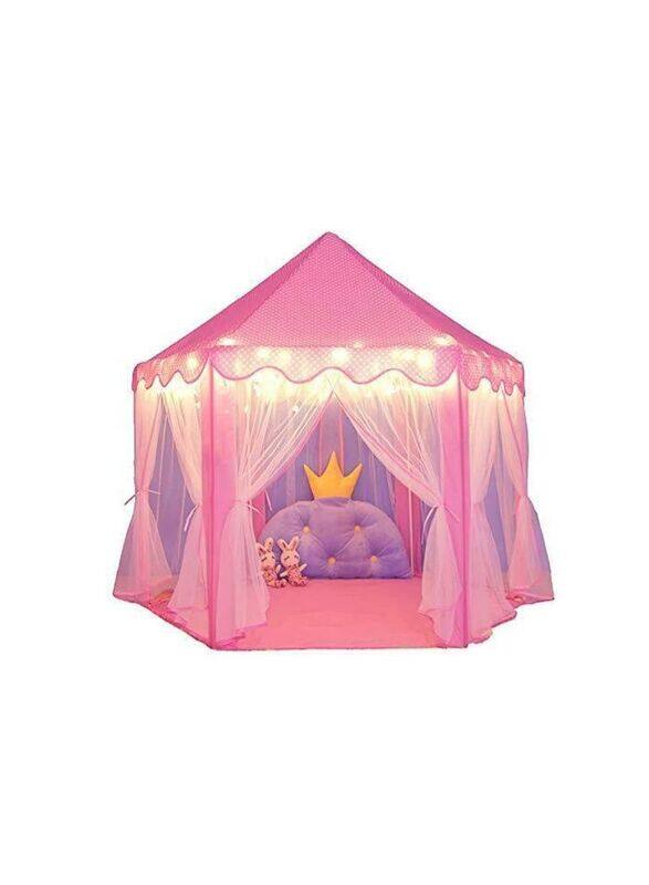 

Generic Princess Castle Play Tent House with Star Lights, Ages 3+, Pink