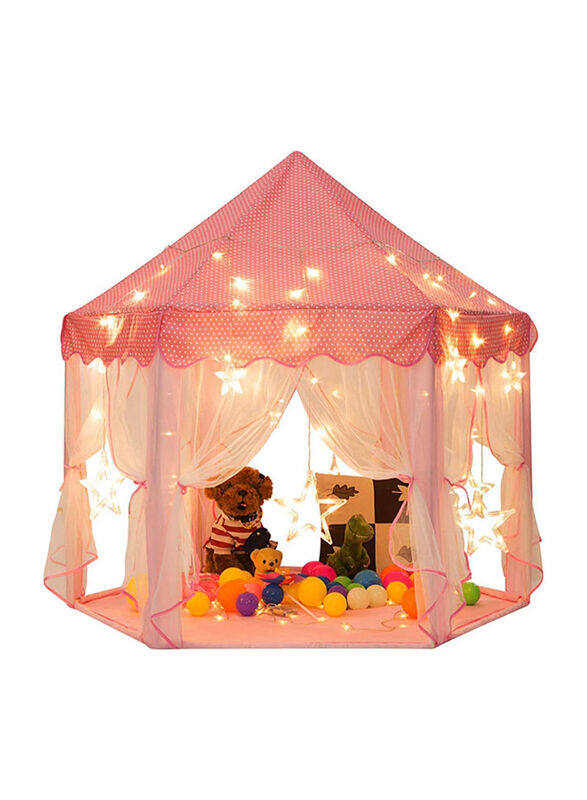 

Generic Princess Castle Play House Game Tent With Star Lights, Ages 3+, Pink