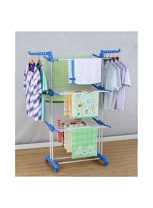 

Generic 3 Layer Cloth Drying Rack, Blue/White