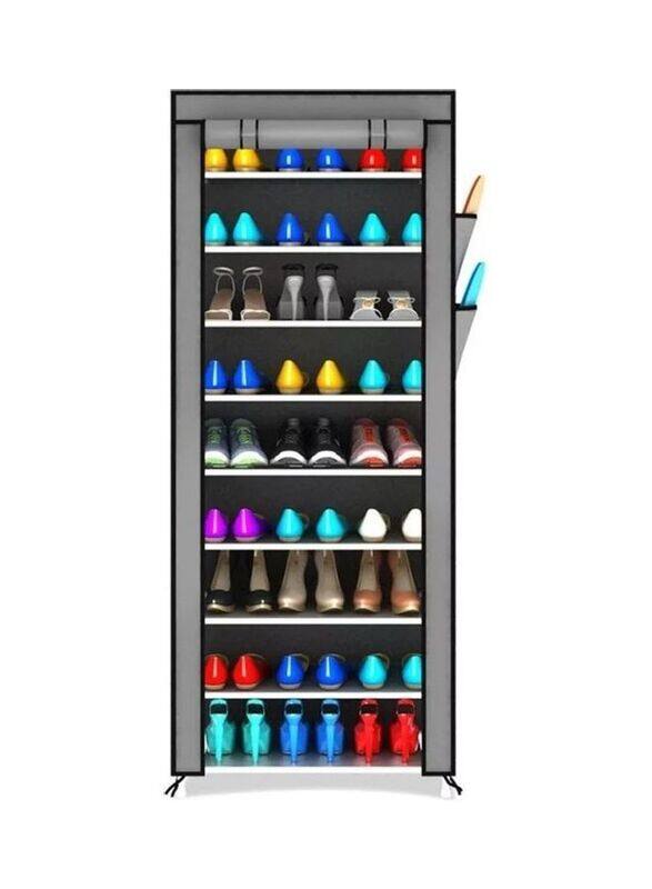 

Generic 9-Tiers Shoe Cabinet Rack, 60 x 30 x 160 cm, Grey