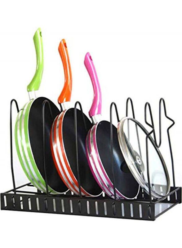 

Generic Stainless Steel Pan Storage Rack, 38 x 20 x 26cm, Black