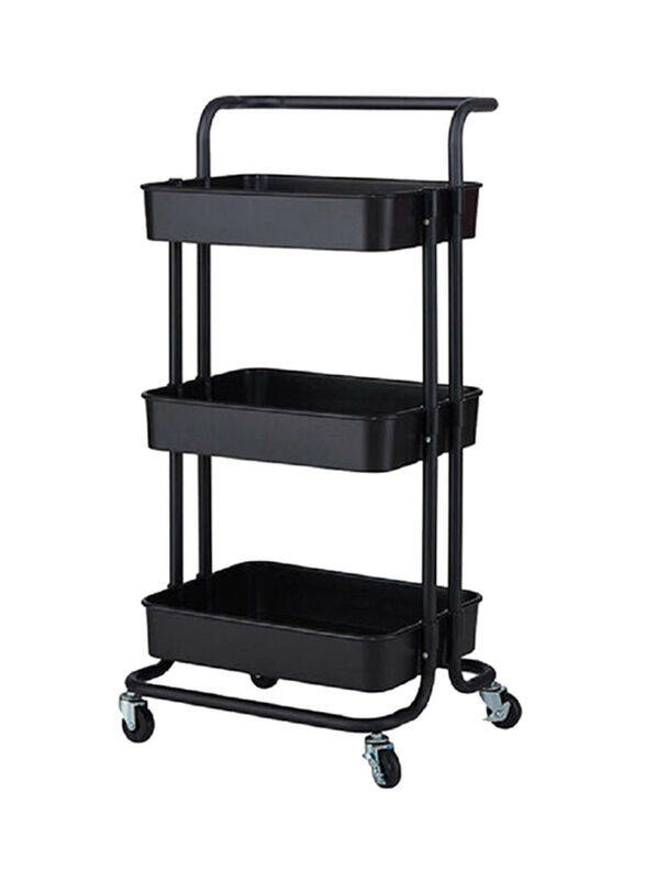 

Almufarrej 3-Tier Metal Cart Organizer Shelf, 87 x 36 x 43cm, Black