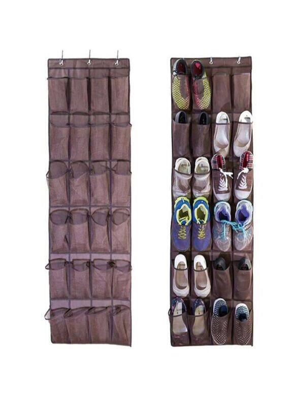 

Generic 24-Pocket Shoe Bag Door Hanging Organizer, Brown