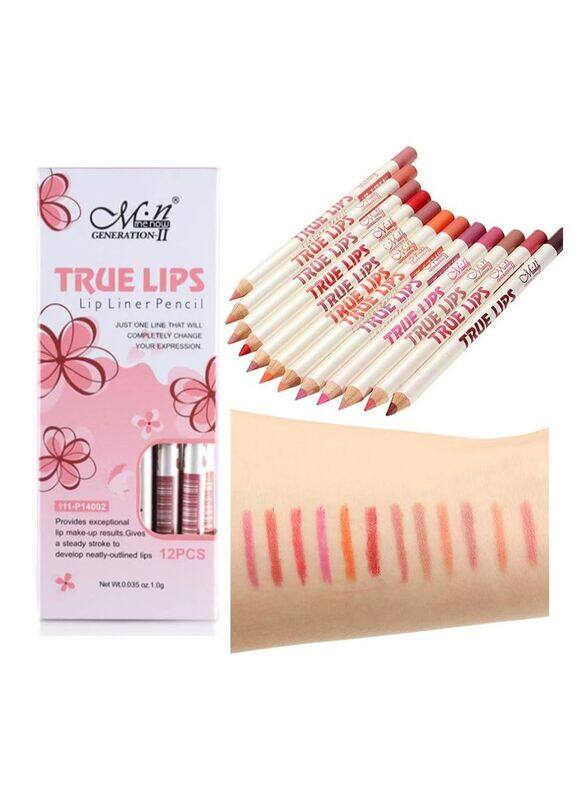 

Menow Lip Liner Pencils, 12 Pieces, Multicolour