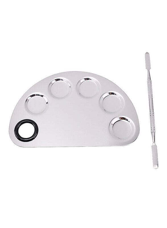 

Generic Makeup Mixing Palette With Spatula, Silver