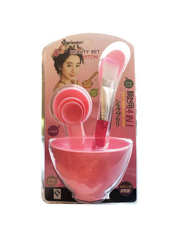 

Generic Face Mask Bowl Brush Spoon Stick Tool Set, 25cm, Pink