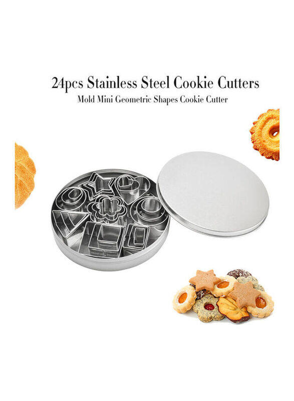 

Generic 24-Piece Stainless Steel Cookie Cutters Mold Set, Silver
