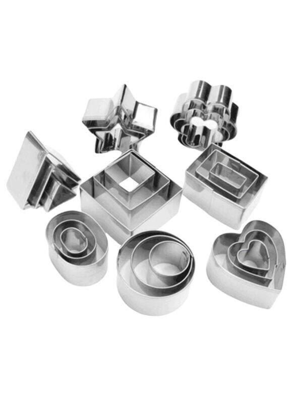 

Generic 24-Piece Stainless Steel Multi Shaped Cookie Cutter Set, Silver