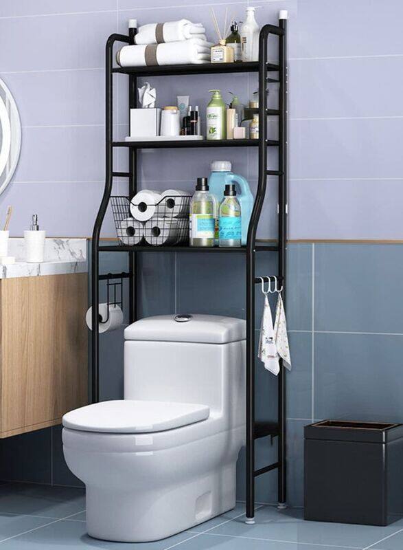 

Generic 3-Tier Metal Toilet Cabinet Shelve, Black