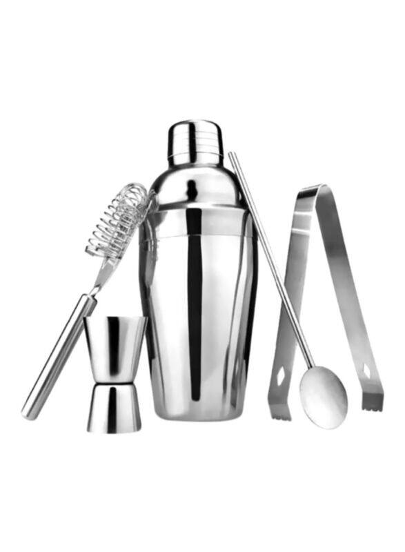 

Generic 5-Piece Stainless Steel Cocktail Shaker Bartender Kit, Silver