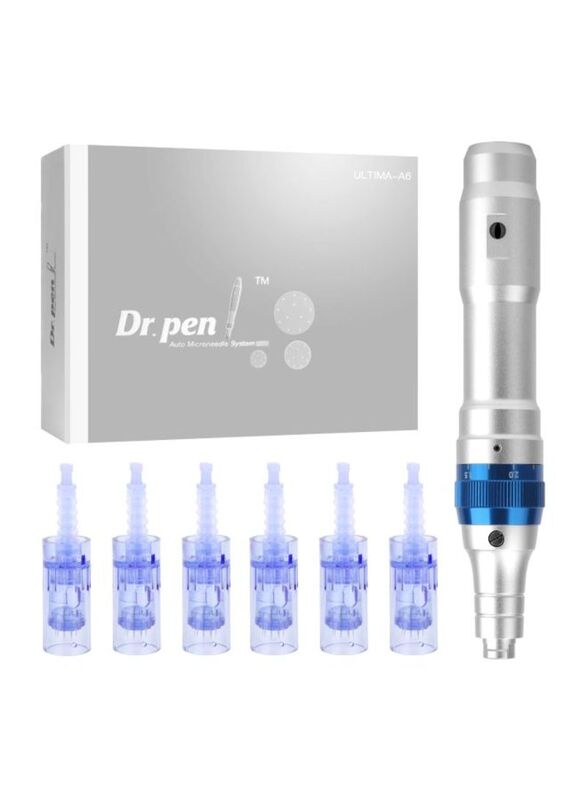 

Boeson Dr. Pen Ultima A6 Professional Microneedling Pen, Silver/Blue, 6 Pieces