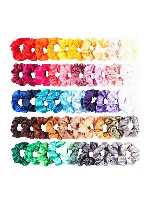 

Generic Elastics Satin Scrunchies Hair Bands for All Hair Types, 50 Pieces