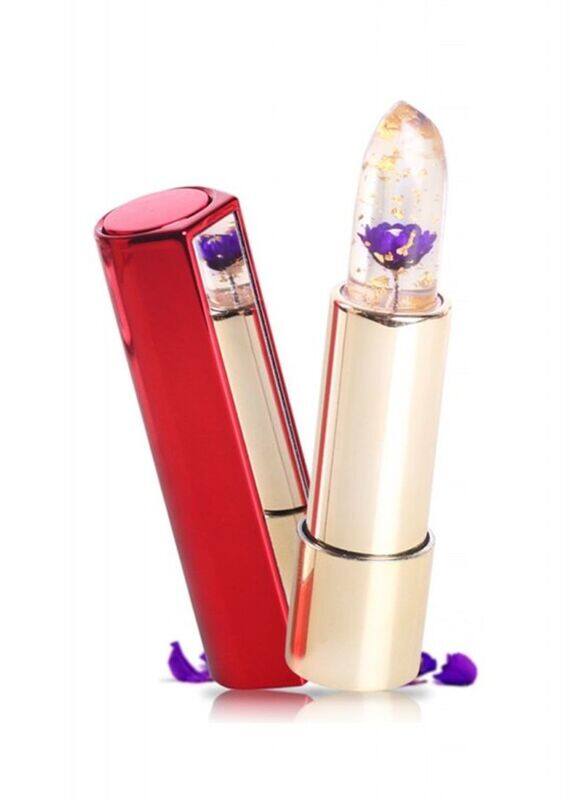 

Kailijumei Lipstick with Infused Flower Inside, Drame Purple, Multicolour