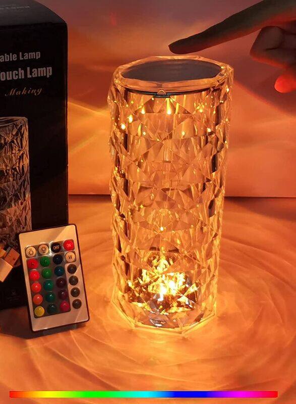 

Generic Crystal Lights Touching Control Rose Crystal Lamp with USB Port, Multicolour