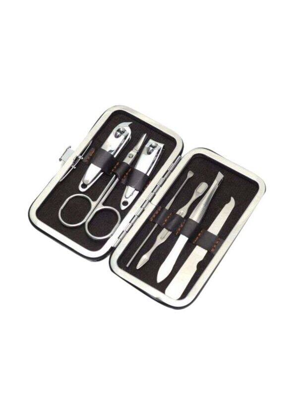 

Generic Nail Manicure Pedicure Set with Case, 7 Pieces, Black/Silver
