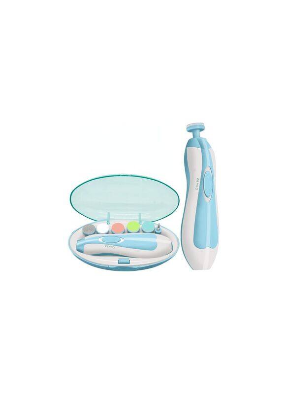 

Blooming Time Baby Nail File Electric Nail Trimmer with LED Light, White/Blue