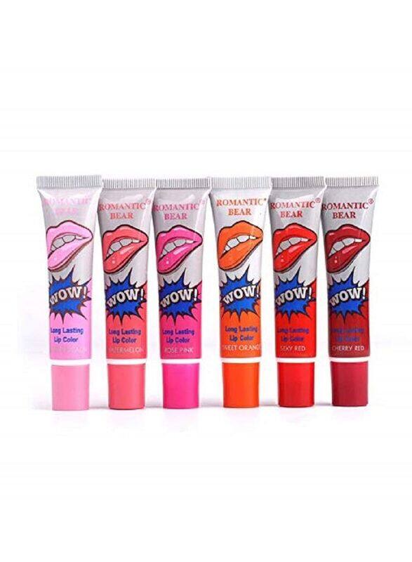 

Romantic Bear Long Lasting Waterproof Lip Gloss, 6 Pieces, Multicolour