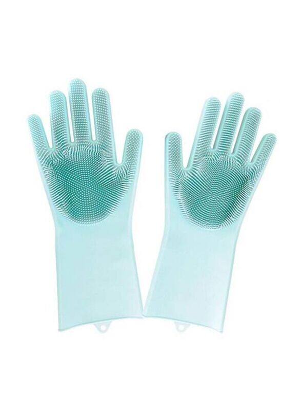 

Generic 2-Piece Silicone Magic Rubbe Dish Washing Gloves, Green