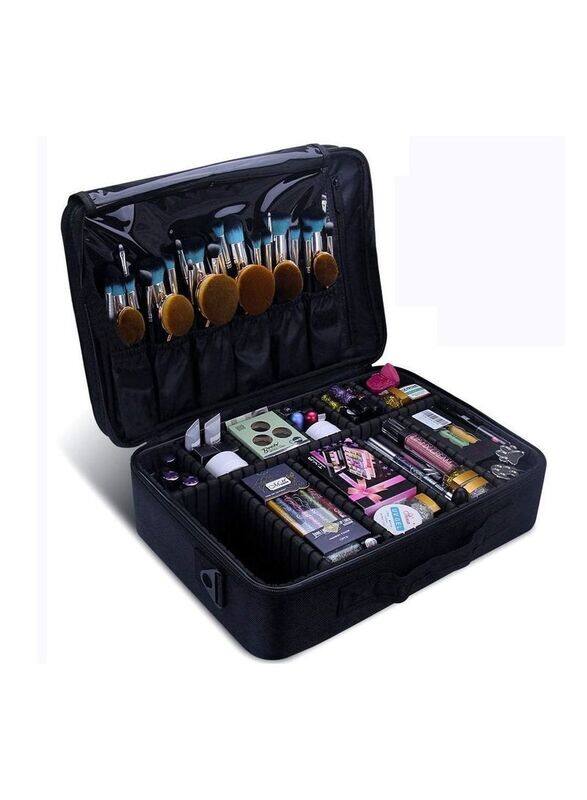 

Generic Multistorage Professional Makeup Bag, Black
