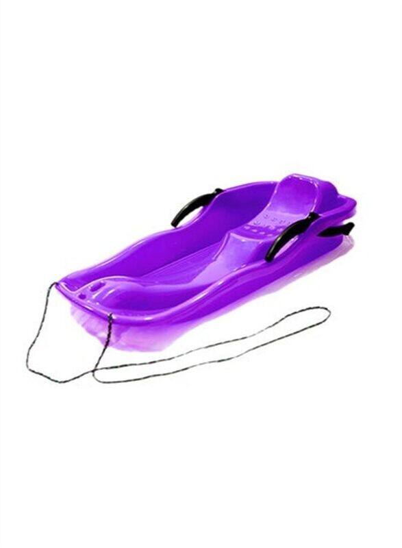 

Generic Sled Luge Snow Grass Sand Plastic Skiing Boards with Rope, Ages 6+, Purple