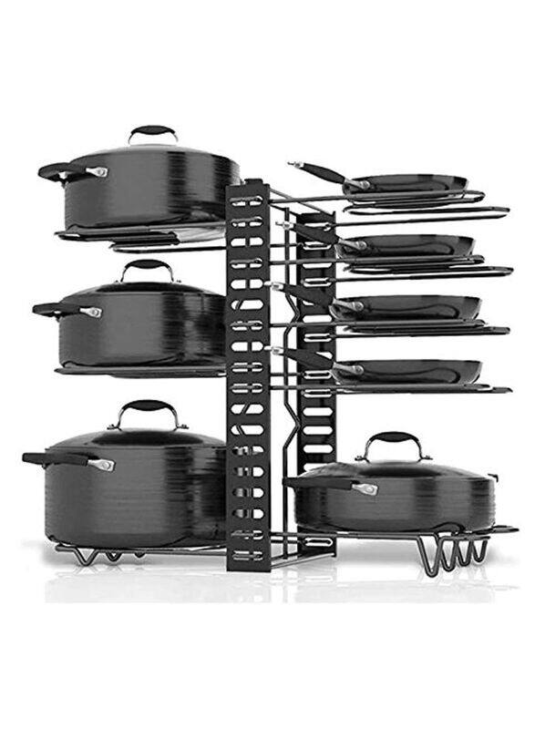 

Generic 8-Tier Metal Pots and Pans Organizer, Black