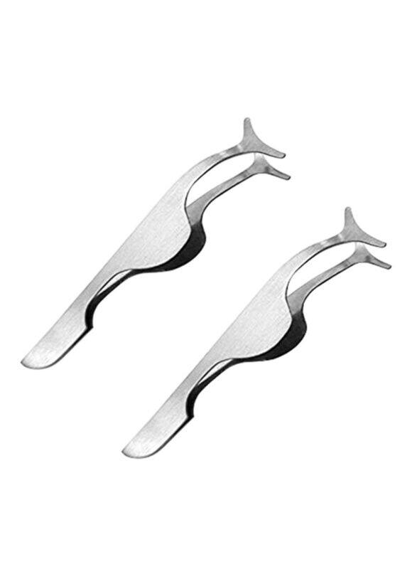 

Oarkive False Eyelashes Extension Applicator Remover Clip Set, 2 Pieces, Silver
