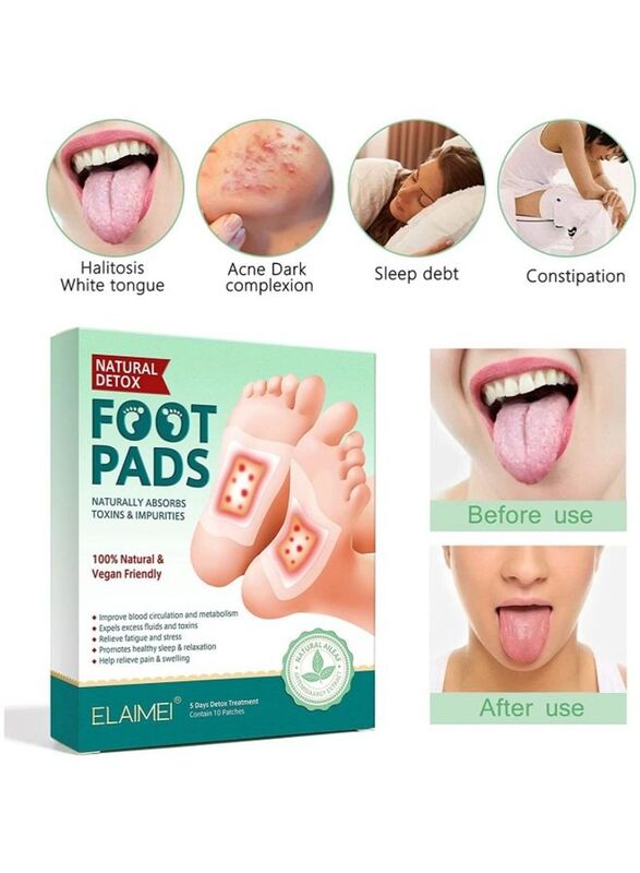 

Elaimei Natural Detox Foot Pads with Ginger, 10-Pieces