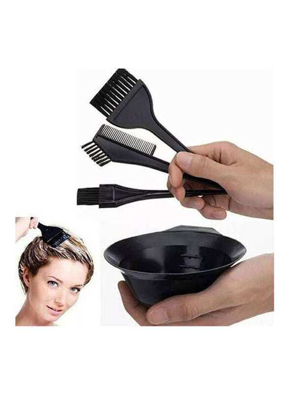 

Generic Hair Colouring Brush & Bowl Set, 4-Pieces, Black