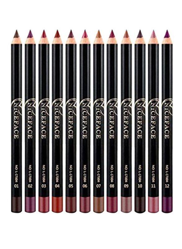 

Niceface Colour Lip Pencil, 12 Pieces, Multicolour