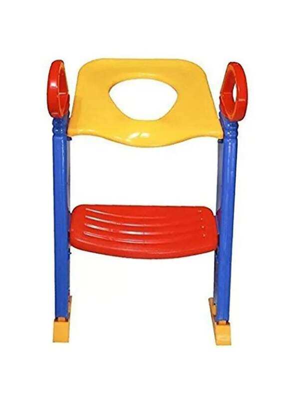 

Loz Large Anti-Skid With Padded Cushion and Adjustable Height Toilet Plastic Ladder Chair, Multicolour
