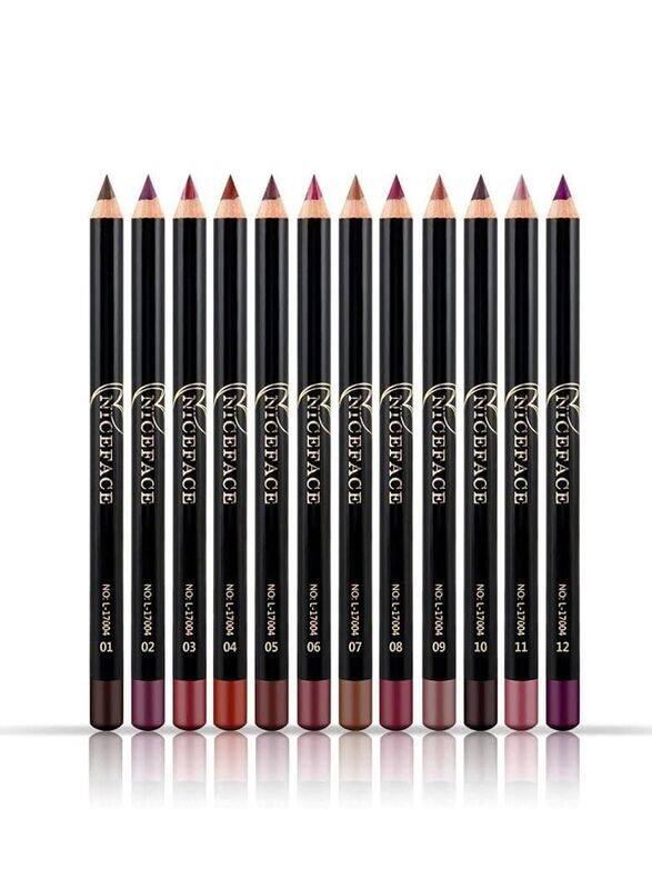 

Niceface Soft Waterproof Smooth Lip Liner, 12 Pieces, Multicolour