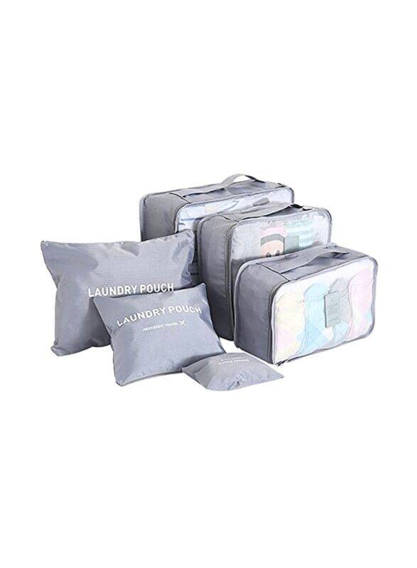 

Generic 6-Piece Travel Bag With Laundry Pouch, Grey