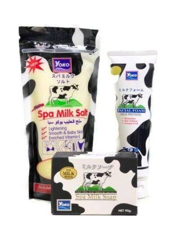 

Yoko Face & Body Care Set, Spa Milk Soap 90g + Milk Facial Foam 100ml + Spa Milk Salt 300g